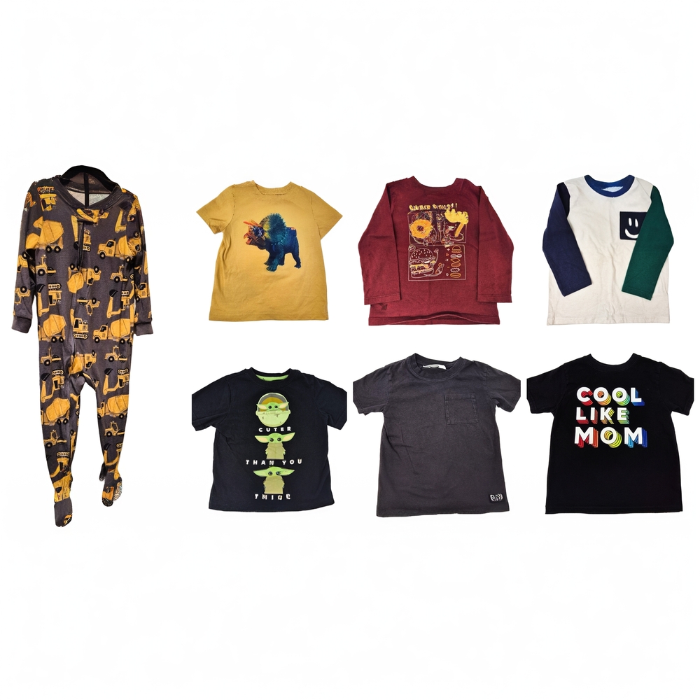 Toddler Boy 2T Clothing Bundle Graphic Tees Baby Yoda Dinosaur Everyday